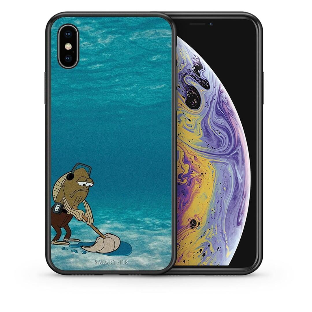 Θήκη iPhone Xs Max Clean The Ocean από τη Smartfits με σχέδιο στο πίσω μέρος και μαύρο περίβλημα | iPhone Xs Max Clean The Ocean case with colorful back and black bezels