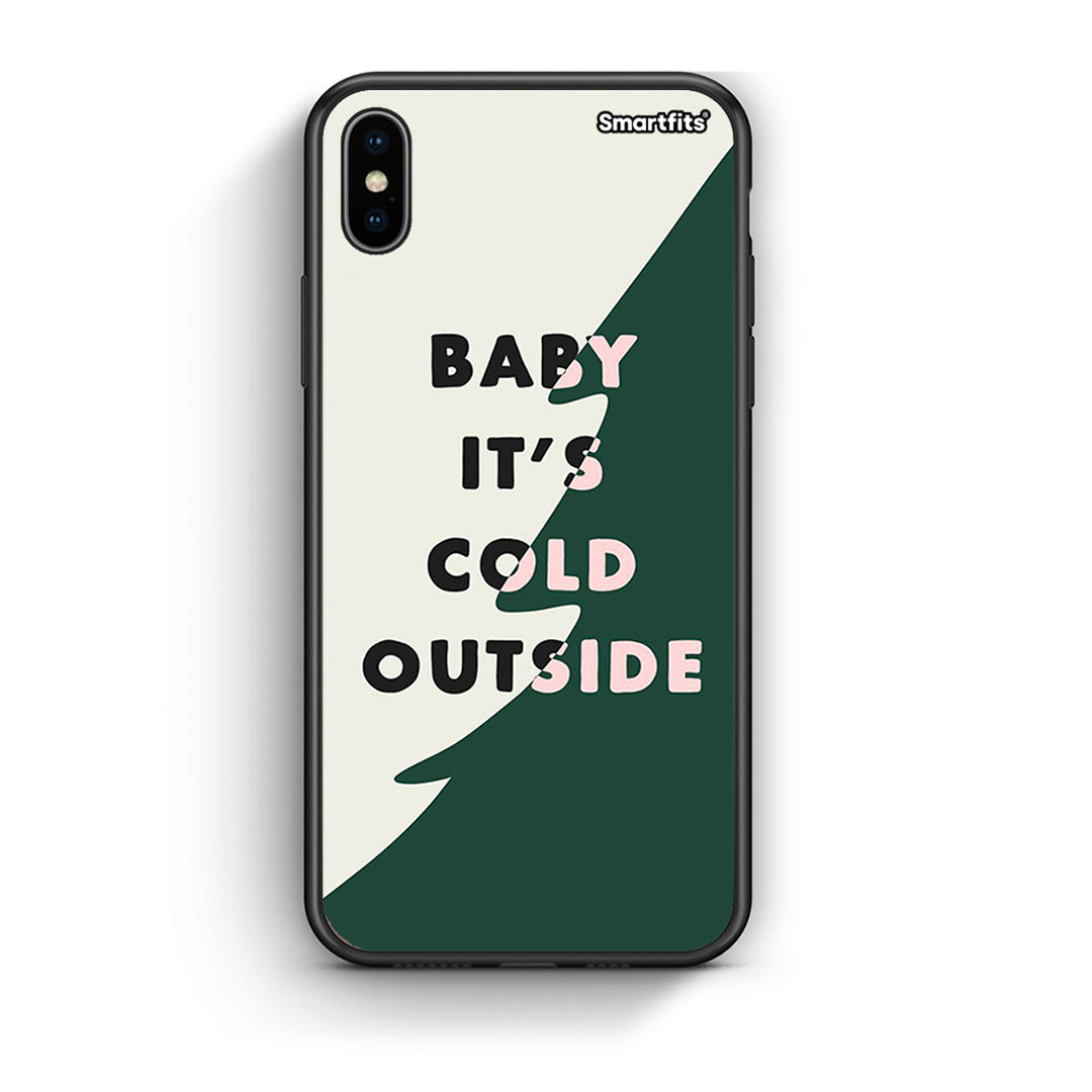 iPhone X/Xs Cold Outside θήκη από τη Smartfits με σχέδιο στο πίσω μέρος και μαύρο περίβλημα | Smartphone case with colorful back and black bezels by Smartfits