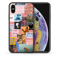 Thumbnail for Θήκη Αγίου Βαλεντίνου iPhone X / Xs Collage Bitchin από τη Smartfits με σχέδιο στο πίσω μέρος και μαύρο περίβλημα | iPhone X / Xs Collage Bitchin case with colorful back and black bezels