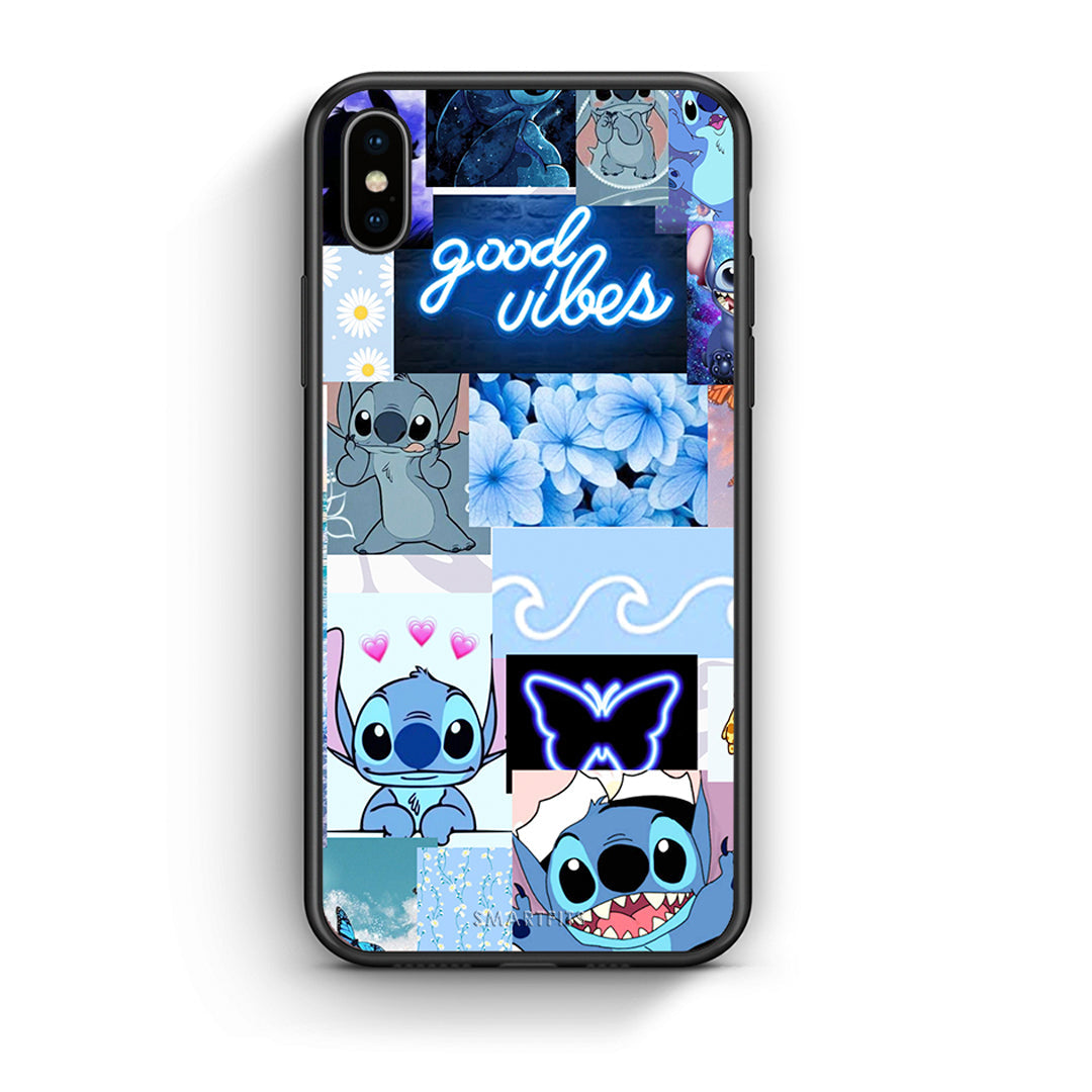 iPhone X / Xs Collage Good Vibes Θήκη Αγίου Βαλεντίνου από τη Smartfits με σχέδιο στο πίσω μέρος και μαύρο περίβλημα | Smartphone case with colorful back and black bezels by Smartfits