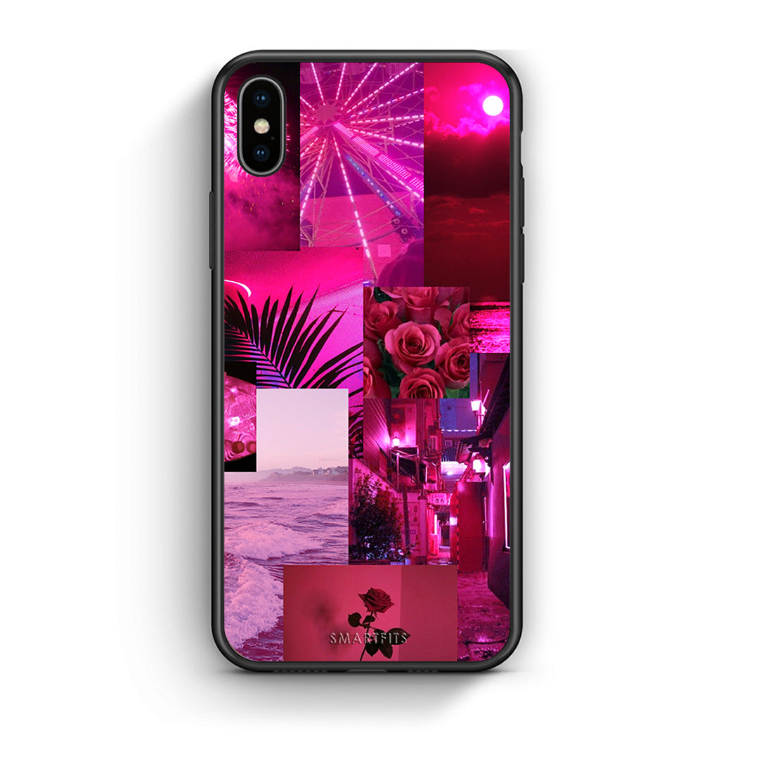 iPhone X / Xs Collage Red Roses Θήκη Αγίου Βαλεντίνου από τη Smartfits με σχέδιο στο πίσω μέρος και μαύρο περίβλημα | Smartphone case with colorful back and black bezels by Smartfits