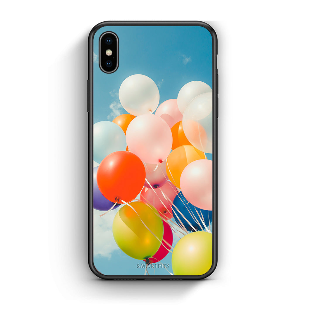 iphone xs max Colorful Balloons θήκη από τη Smartfits με σχέδιο στο πίσω μέρος και μαύρο περίβλημα | Smartphone case with colorful back and black bezels by Smartfits
