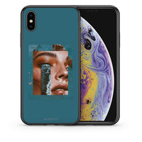 Thumbnail for Θήκη iPhone X/Xs Cry An Ocean από τη Smartfits με σχέδιο στο πίσω μέρος και μαύρο περίβλημα | iPhone X/Xs Cry An Ocean case with colorful back and black bezels