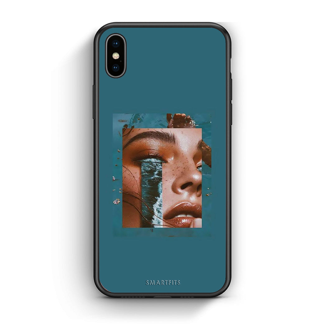 iPhone X/Xs Cry An Ocean θήκη από τη Smartfits με σχέδιο στο πίσω μέρος και μαύρο περίβλημα | Smartphone case with colorful back and black bezels by Smartfits