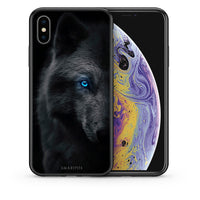 Thumbnail for Θήκη iPhone Xs Max Dark Wolf από τη Smartfits με σχέδιο στο πίσω μέρος και μαύρο περίβλημα | iPhone Xs Max Dark Wolf case with colorful back and black bezels