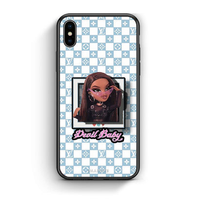 iPhone X / Xs Devil Baby Θήκη Αγίου Βαλεντίνου από τη Smartfits με σχέδιο στο πίσω μέρος και μαύρο περίβλημα | Smartphone case with colorful back and black bezels by Smartfits