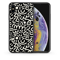 Thumbnail for Θήκη iPhone X / Xs Doodle Art από τη Smartfits με σχέδιο στο πίσω μέρος και μαύρο περίβλημα | iPhone X / Xs Doodle Art case with colorful back and black bezels