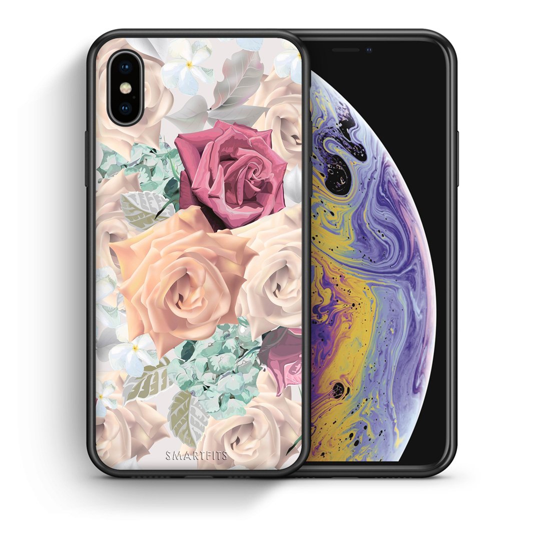 Θήκη iPhone X/Xs Bouquet Floral από τη Smartfits με σχέδιο στο πίσω μέρος και μαύρο περίβλημα | iPhone X/Xs Bouquet Floral case with colorful back and black bezels