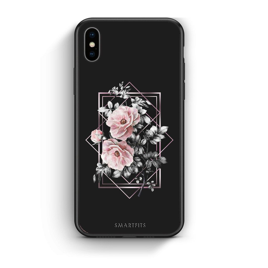 4 - iphone xs max Frame Flower case, cover, bumper
