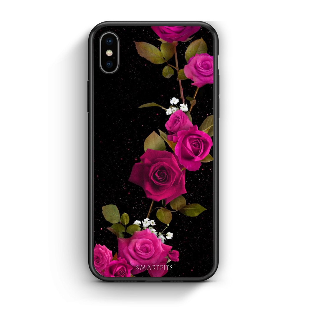 4 - iPhone X/Xs Red Roses Flower case, cover, bumper