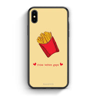Thumbnail for iphone xs max Fries Before Guys Θήκη Αγίου Βαλεντίνου από τη Smartfits με σχέδιο στο πίσω μέρος και μαύρο περίβλημα | Smartphone case with colorful back and black bezels by Smartfits