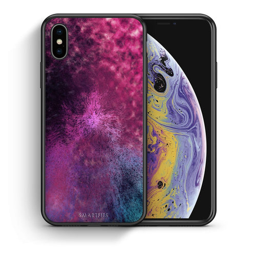 Θήκη iPhone Xs Max Aurora Galaxy από τη Smartfits με σχέδιο στο πίσω μέρος και μαύρο περίβλημα | iPhone Xs Max Aurora Galaxy case with colorful back and black bezels
