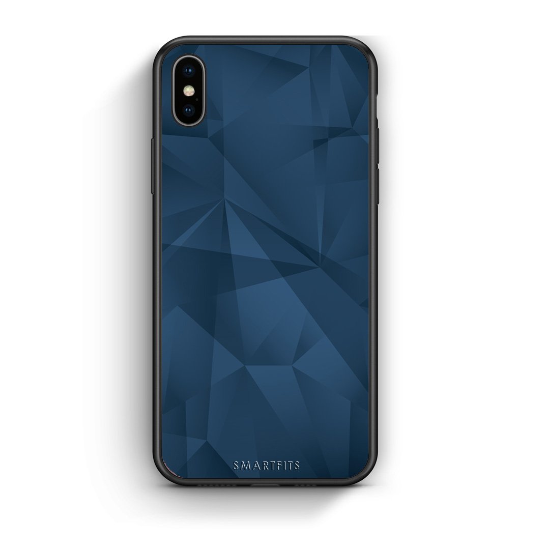 39 - iphone xs max Blue Abstract Geometric case, cover, bumper