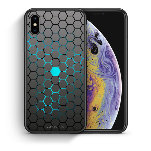 Θήκη iPhone X/Xs Hexagonal Geometric από τη Smartfits με σχέδιο στο πίσω μέρος και μαύρο περίβλημα | iPhone X/Xs Hexagonal Geometric case with colorful back and black bezels