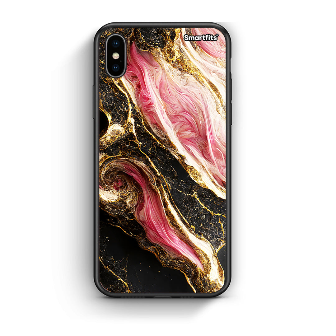 iPhone X/Xs Glamorous Pink Marble θήκη από τη Smartfits με σχέδιο στο πίσω μέρος και μαύρο περίβλημα | Smartphone case with colorful back and black bezels by Smartfits