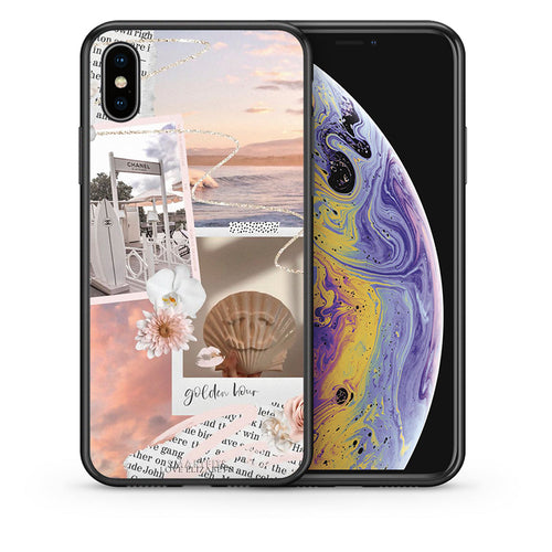 Θήκη Αγίου Βαλεντίνου iPhone Xs Max Golden Hour από τη Smartfits με σχέδιο στο πίσω μέρος και μαύρο περίβλημα | iPhone Xs Max Golden Hour case with colorful back and black bezels