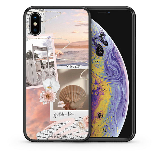 Θήκη Αγίου Βαλεντίνου iPhone Xs Max Golden Hour από τη Smartfits με σχέδιο στο πίσω μέρος και μαύρο περίβλημα | iPhone Xs Max Golden Hour case with colorful back and black bezels