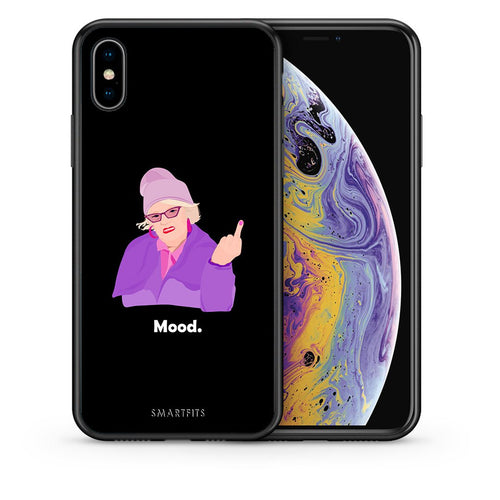 Θήκη iPhone X/Xs Grandma Mood Black από τη Smartfits με σχέδιο στο πίσω μέρος και μαύρο περίβλημα | iPhone X/Xs Grandma Mood Black case with colorful back and black bezels