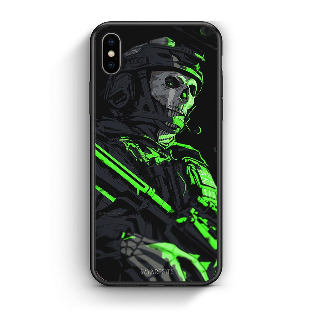 iPhone X / Xs Green Soldier Θήκη Αγίου Βαλεντίνου από τη Smartfits με σχέδιο στο πίσω μέρος και μαύρο περίβλημα | Smartphone case with colorful back and black bezels by Smartfits