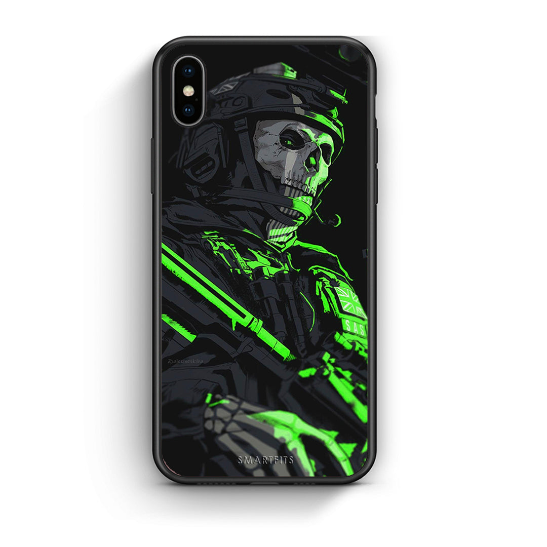 iphone xs max Green Soldier Θήκη Αγίου Βαλεντίνου από τη Smartfits με σχέδιο στο πίσω μέρος και μαύρο περίβλημα | Smartphone case with colorful back and black bezels by Smartfits