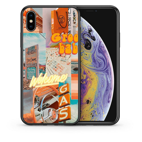 Θήκη Αγίου Βαλεντίνου iPhone Xs Max Groovy Babe από τη Smartfits με σχέδιο στο πίσω μέρος και μαύρο περίβλημα | iPhone Xs Max Groovy Babe case with colorful back and black bezels