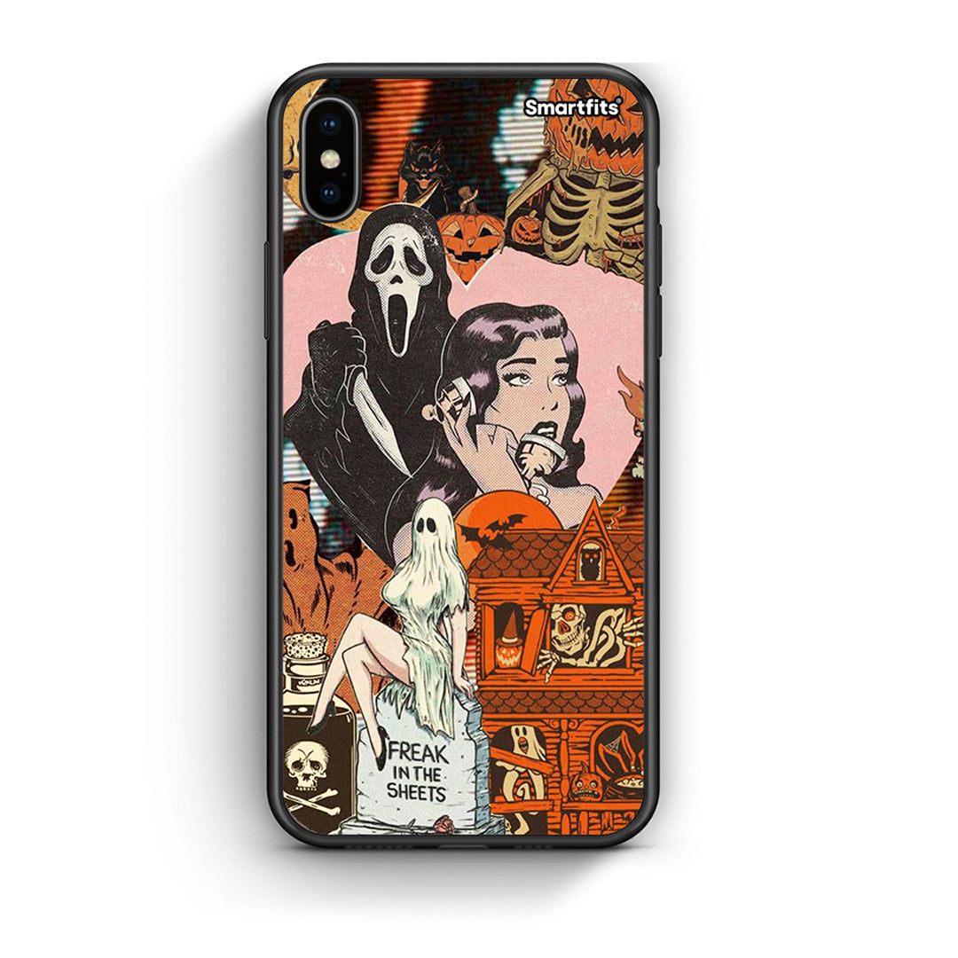 iPhone X / Xs Halloween Collage Θήκη από τη Smartfits με σχέδιο στο πίσω μέρος και μαύρο περίβλημα | Smartphone case with colorful back and black bezels by Smartfits