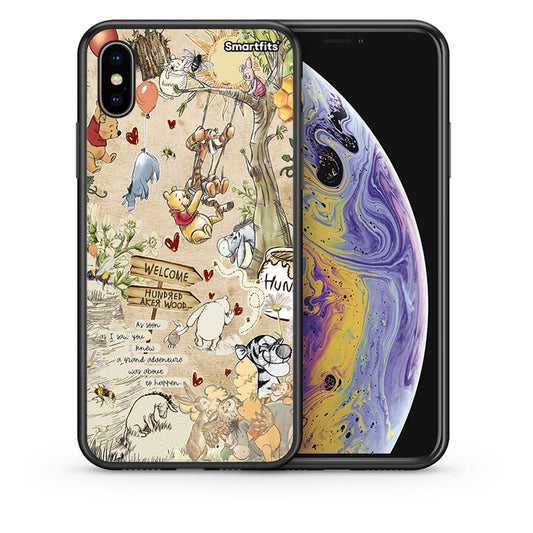 Θήκη iPhone Xs Max Happy Friends από τη Smartfits με σχέδιο στο πίσω μέρος και μαύρο περίβλημα | iPhone Xs Max Happy Friends case with colorful back and black bezels