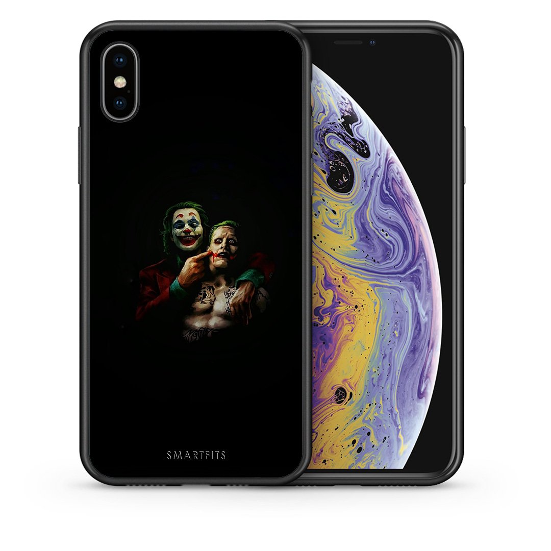 Θήκη iPhone Xs Max Clown Hero από τη Smartfits με σχέδιο στο πίσω μέρος και μαύρο περίβλημα | iPhone Xs Max Clown Hero case with colorful back and black bezels