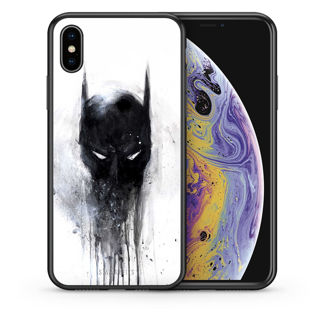 Θήκη iPhone Xs Max Paint Bat Hero από τη Smartfits με σχέδιο στο πίσω μέρος και μαύρο περίβλημα | iPhone Xs Max Paint Bat Hero case with colorful back and black bezels
