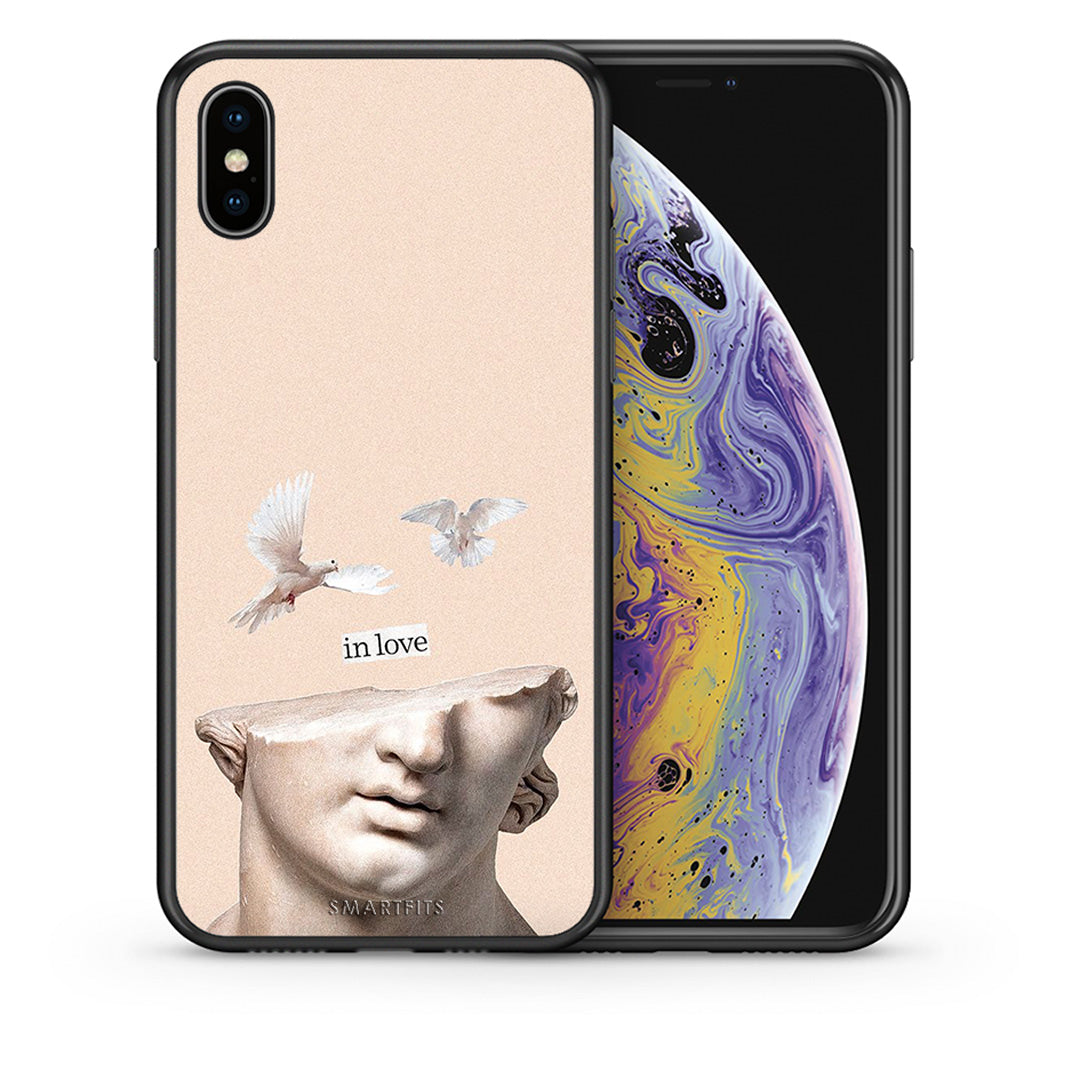 Θήκη iPhone X/Xs In Love από τη Smartfits με σχέδιο στο πίσω μέρος και μαύρο περίβλημα | iPhone X/Xs In Love case with colorful back and black bezels