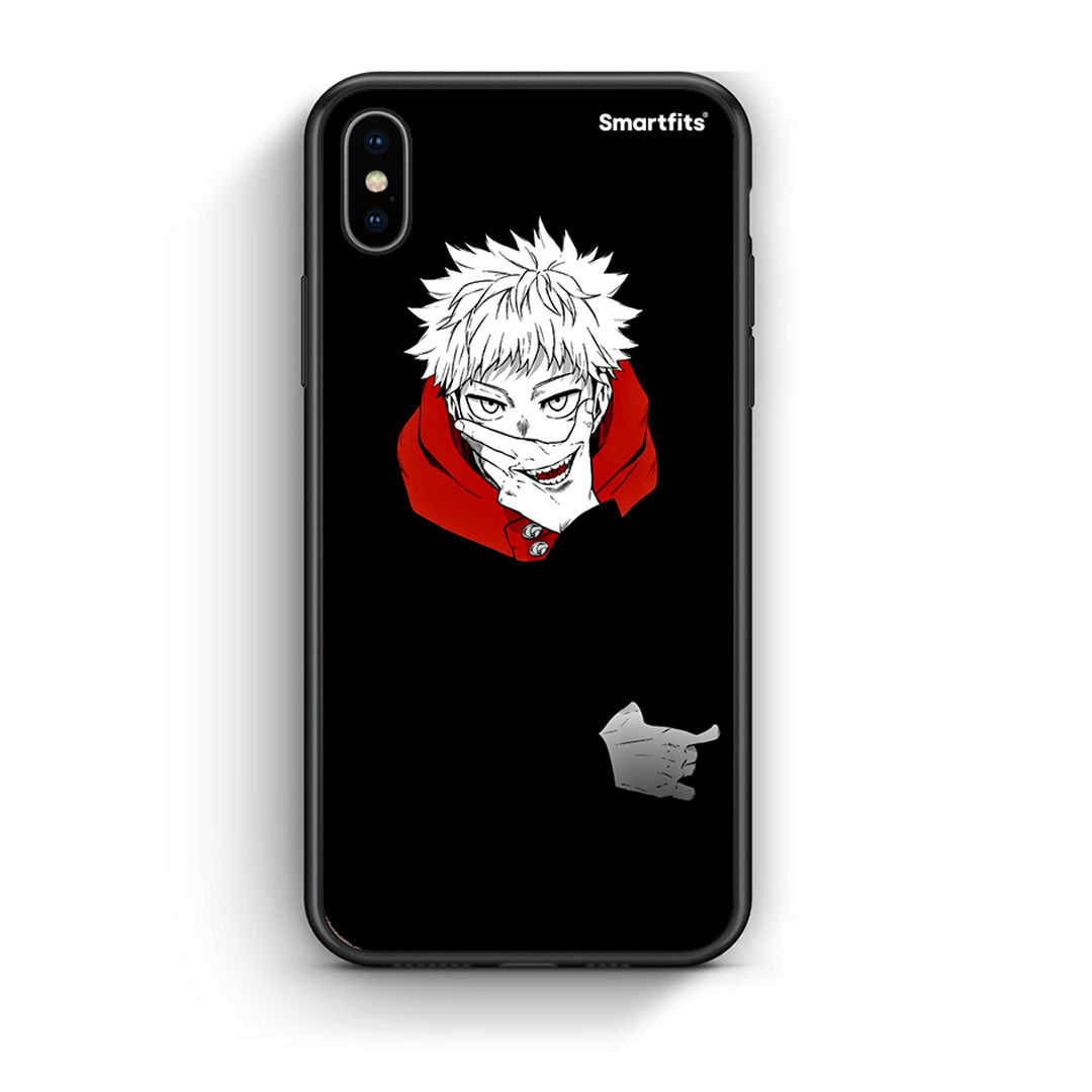 iPhone X/Xs Itadori Anime θήκη από τη Smartfits με σχέδιο στο πίσω μέρος και μαύρο περίβλημα | Smartphone case with colorful back and black bezels by Smartfits