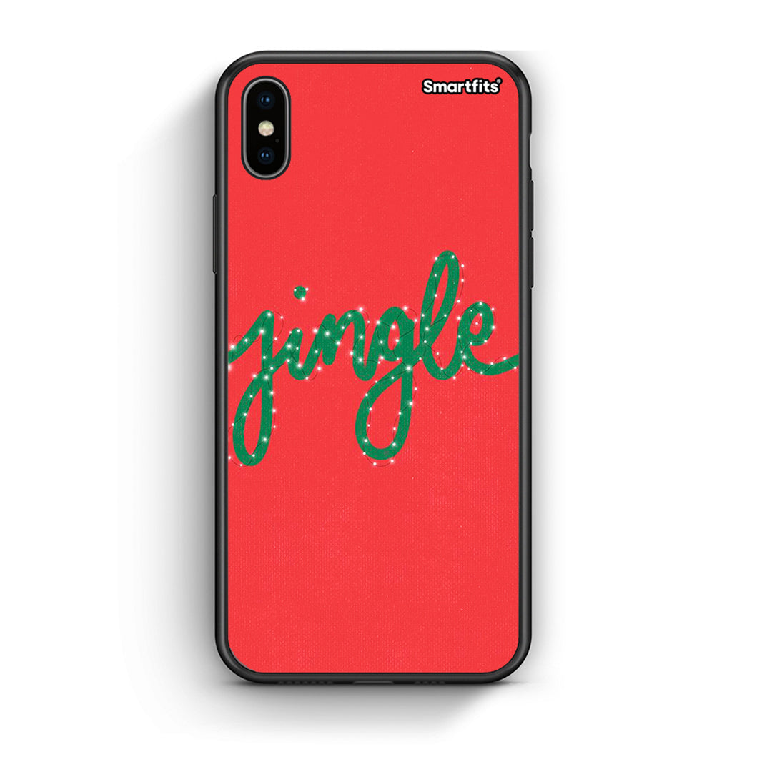 iphone xs max Jingle Xmas θήκη από τη Smartfits με σχέδιο στο πίσω μέρος και μαύρο περίβλημα | Smartphone case with colorful back and black bezels by Smartfits