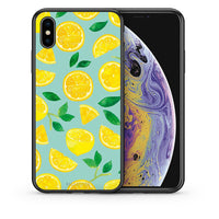 Thumbnail for Θήκη iPhone X/Xs Lemons από τη Smartfits με σχέδιο στο πίσω μέρος και μαύρο περίβλημα | iPhone X/Xs Lemons case with colorful back and black bezels