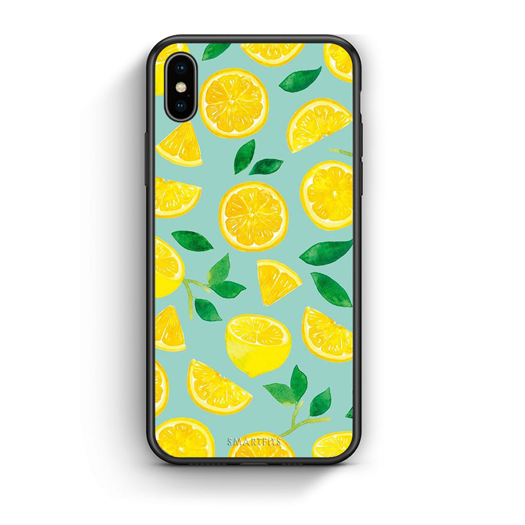 iPhone X/Xs Lemons θήκη από τη Smartfits με σχέδιο στο πίσω μέρος και μαύρο περίβλημα | Smartphone case with colorful back and black bezels by Smartfits