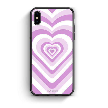 iphone xs max Lilac Hearts θήκη από τη Smartfits με σχέδιο στο πίσω μέρος και μαύρο περίβλημα | Smartphone case with colorful back and black bezels by Smartfits