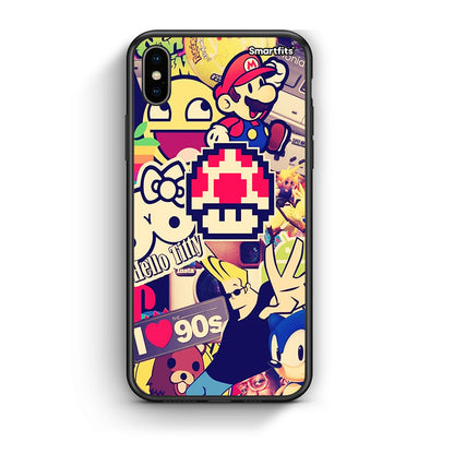 iPhone X/Xs Love The 90s θήκη από τη Smartfits με σχέδιο στο πίσω μέρος και μαύρο περίβλημα | Smartphone case with colorful back and black bezels by Smartfits