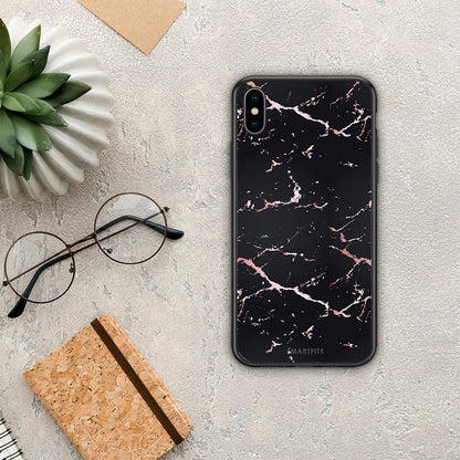 Marble Black Rosegold - iPhone X / Xs θήκη