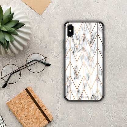 Marble Gold Geometric - iPhone Xs Max θήκη