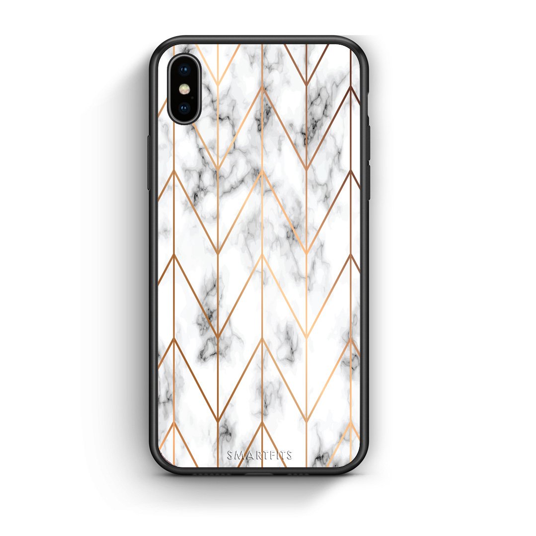 44 - iphone xs max Gold Geometric Marble case, cover, bumper