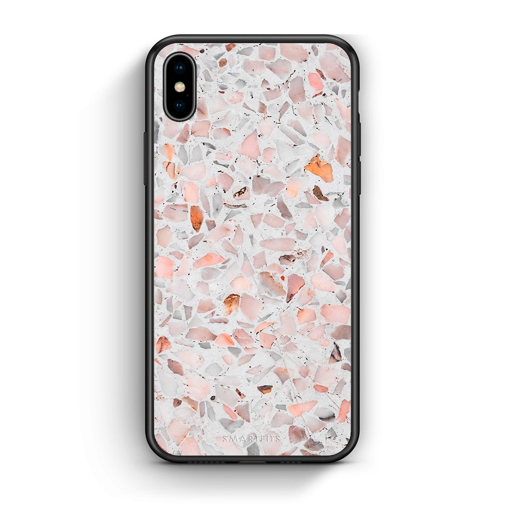 iPhone X/Xs Marble Terrazzo θήκη από τη Smartfits με σχέδιο στο πίσω μέρος και μαύρο περίβλημα | Smartphone case with colorful back and black bezels by Smartfits