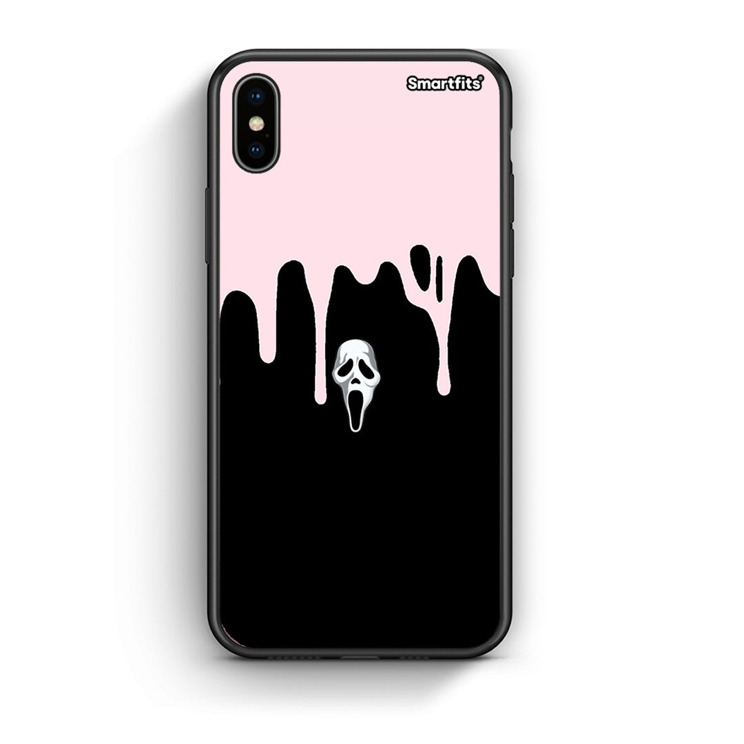 iphone xs max Melting Halloween Mask Θήκη από τη Smartfits με σχέδιο στο πίσω μέρος και μαύρο περίβλημα | Smartphone case with colorful back and black bezels by Smartfits