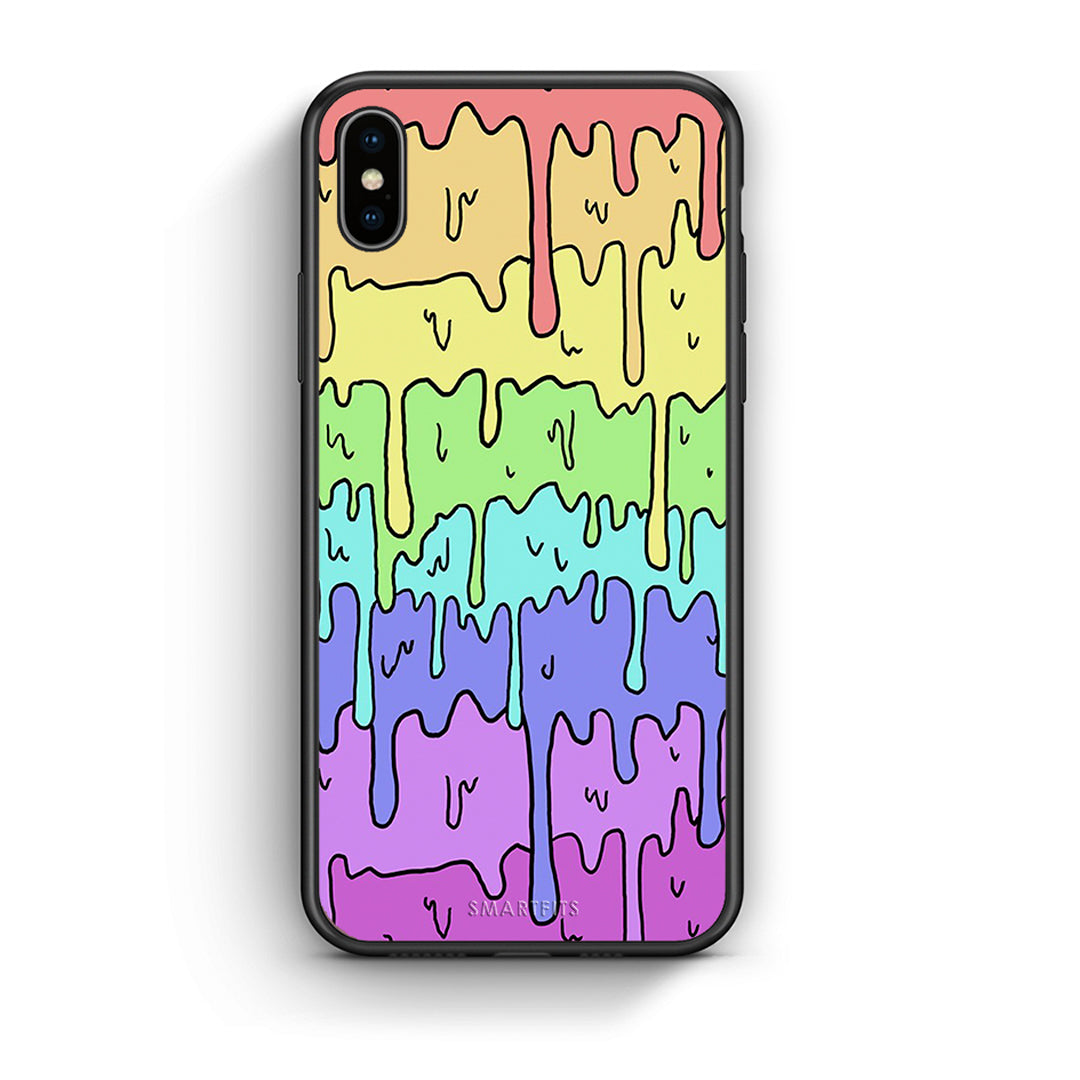 iphone xs max Melting Rainbow θήκη από τη Smartfits με σχέδιο στο πίσω μέρος και μαύρο περίβλημα | Smartphone case with colorful back and black bezels by Smartfits