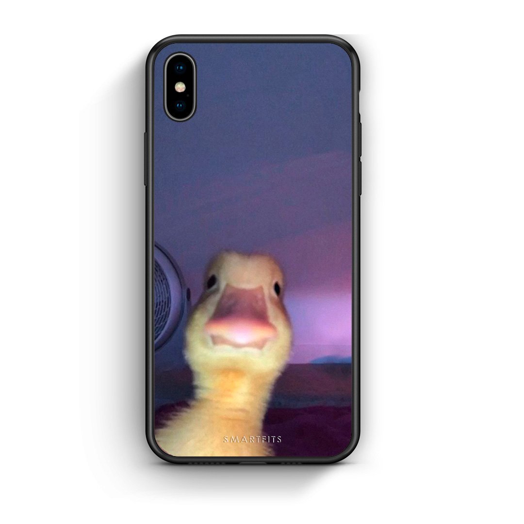 iphone xs max Meme Duck θήκη από τη Smartfits με σχέδιο στο πίσω μέρος και μαύρο περίβλημα | Smartphone case with colorful back and black bezels by Smartfits