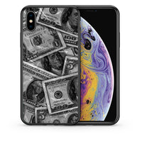 Thumbnail for Θήκη iPhone X/Xs Money Dollars από τη Smartfits με σχέδιο στο πίσω μέρος και μαύρο περίβλημα | iPhone X/Xs Money Dollars case with colorful back and black bezels