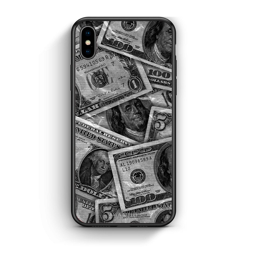 iphone xs max Money Dollars θήκη από τη Smartfits με σχέδιο στο πίσω μέρος και μαύρο περίβλημα | Smartphone case with colorful back and black bezels by Smartfits