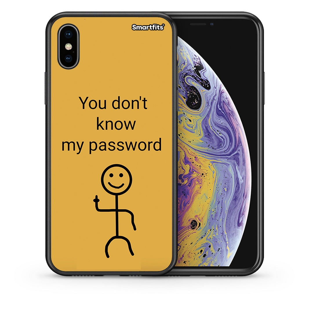 Θήκη iPhone X / Xs My Password από τη Smartfits με σχέδιο στο πίσω μέρος και μαύρο περίβλημα | iPhone X / Xs My Password case with colorful back and black bezels