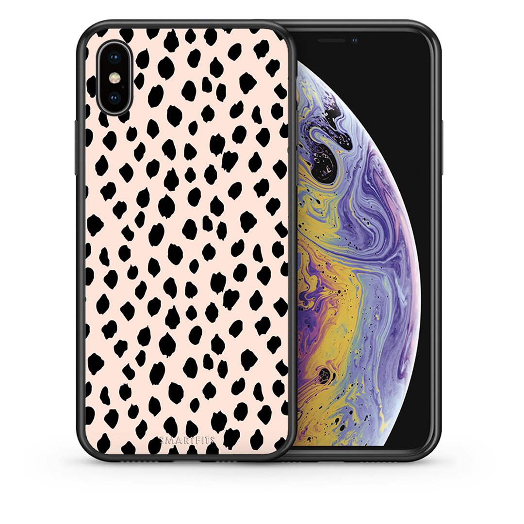 Θήκη iPhone Xs Max New Polka Dots από τη Smartfits με σχέδιο στο πίσω μέρος και μαύρο περίβλημα | iPhone Xs Max New Polka Dots case with colorful back and black bezels