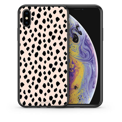 Θήκη iPhone Xs Max New Polka Dots από τη Smartfits με σχέδιο στο πίσω μέρος και μαύρο περίβλημα | iPhone Xs Max New Polka Dots case with colorful back and black bezels