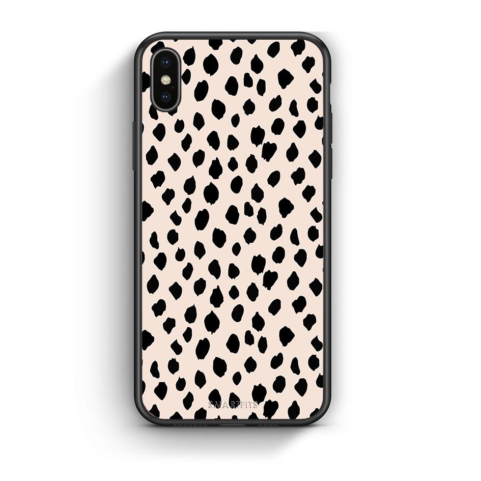 iPhone X/Xs New Polka Dots θήκη από τη Smartfits με σχέδιο στο πίσω μέρος και μαύρο περίβλημα | Smartphone case with colorful back and black bezels by Smartfits