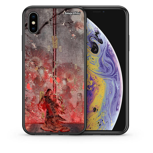 Θήκη iPhone X/Xs Nezuko Kamado από τη Smartfits με σχέδιο στο πίσω μέρος και μαύρο περίβλημα | iPhone X/Xs Nezuko Kamado case with colorful back and black bezels